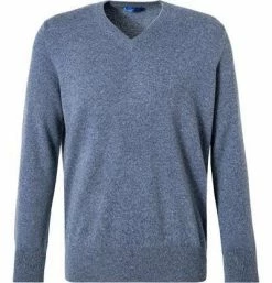 Auslauf 😉 Cipriani V-Pullover BL40/1210/118070 Reines Kaschmir, Denimblau meliert, Denimblau 😉
