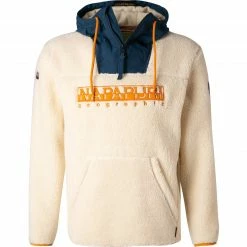 Brandneu 😀 NAPAPIJRI Hoodie NP0A4FKX/NS5 Mikrofaser, Ecru, Grau 🎁