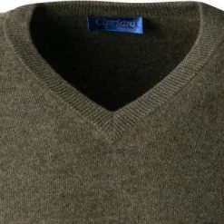 Schlussverkauf 👏 Cipriani V-Pullover BL40/1210/117055 Reines Kaschmir, Khaki meliert, Khaki 🥰 -Pullover & Strickjacken Verkäufe 379852 norm2