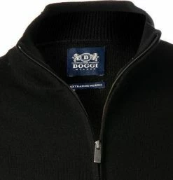 Auslauf 🛒 BOGGI MILANO Troyer BO21A0166/03 Merinowolle, Schwarz ⌛ -Pullover & Strickjacken Verkäufe 379912 norm2