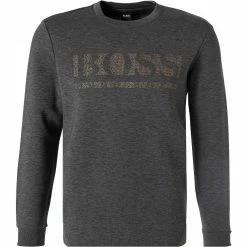 Neu 😀 BOSS Sweatshirt Salbo Iconic 50456419/031 Baumwolle, Mittelgrau meliert, Mittelgrau 👍