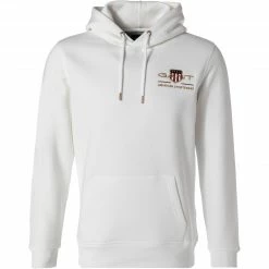Bestes Angebot 🎁 Gant Hoodie 2047076/113 Baumwolle, Wollweiß, Creme ❤️