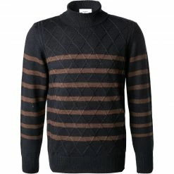 Am billigsten ✨ Ben Sherman Pullover 0065560/025 Rollkragenpullover, Regular Fit, Wolle, Nachtblau gestreift, Nachtblau ⭐