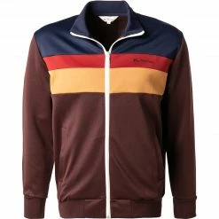 Coupon 🔥 Ben Sherman Sweatjacke 0065566/545 Baumwolle, Bordeaux gestreift, Bordeaux 🎉