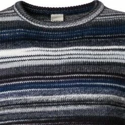 Brandneu ✔️ bugatti Pullover 7400/85534/370 Wolle, Blau-grau, Blau-grau-weiß 🎁 -Pullover & Strickjacken Verkäufe 380498 norm2