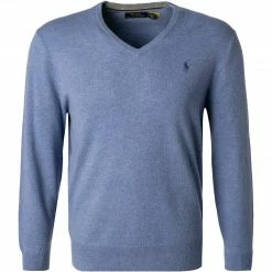 Bester Verkauf 🔔 Polo Ralph Lauren Pullover 710667377/018 Merinowolle, Blau meliert, Blau ⭐