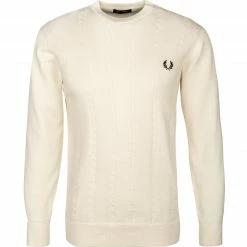 Coupon 🎉 Fred Perry Pullover K2554/560 Baumwolle, Ecru ⭐
