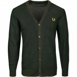 Blitzangebot 👍 Fred Perry Cardigan K2550/408 Baumwolle, Jägergrün 💯