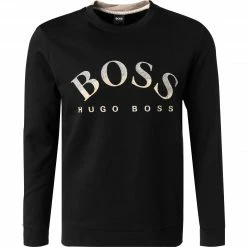 Brandneu 👏 BOSS Sweatshirt Salbo 50457020/001 Baumwolle, Schwarz 🔥