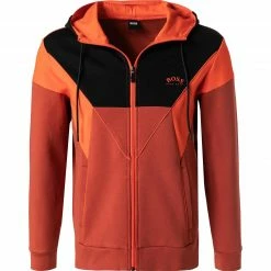 Brandneu 🔔 BOSS Sweatjacke Saggy 50457043/611 Baumwolle, Rot ⌛