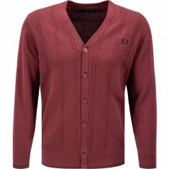 Auslauf 🧨 Fred Perry Cardigan K2553/472 Baumwolle, Aubergine ⌛