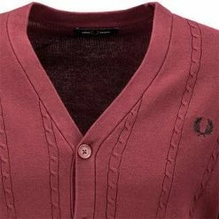 Auslauf 🧨 Fred Perry Cardigan K2553/472 Baumwolle, Aubergine ⌛ -Pullover & Strickjacken Verkäufe 381051 norm2