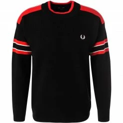 Blitzangebot 🤩 Fred Perry Pullover K2802/102 Wolle, Schwarz 🎉