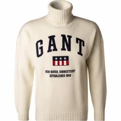 Coupon 😉 Gant Pullover 8070013/130 Rollkragenpullover, Wolle, Creme 👏