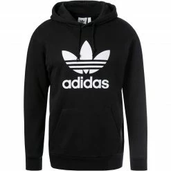Besorgen ⭐ adidas ORIGINALS Trefoil Hoodie black-white H06667 Baumwolle, Schwarz ⌛