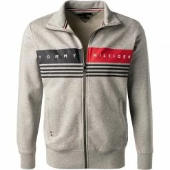 Neu 🔔 Tommy Hilfiger Sweatjacke MW0MW21094/P91 Bio Baumwolle, Hellgrau meliert, Hellgrau 🌟