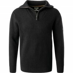 Brandneu 👏 camel active Pullover 409586/6K16/88 Troyer, Baumwolle-Wolle, Schwarz ⌛