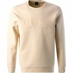 Bester Verkauf ✔️ BOSS Sweatshirt Salbo Iconic 50463755/131 Baumwolle, Wollweiß 👍