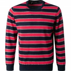 Blitzangebot 🛒 Maerz Pullover 495201/353 Merinowolle, Navy-magenta gestreift, Navy-magenta 👏