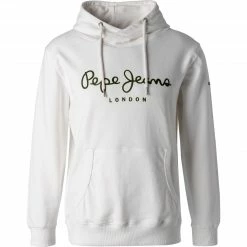 Rabatt 🎁 Pepe 👖 Jeans Hoodie George PM582089/800 Baumwolle, Weiß 🎉
