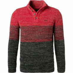 Angebote 💯 N.Z.A. Pullover 21KN495/1588 Troyer, Baumwolle, Rot-dunkelgrün ⌛