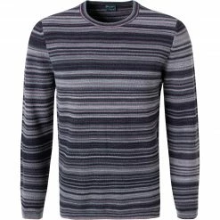 Brandneu 👍 OLYMP Casual Modern Fit Pullover 5303/15/94 Schurwolle, Violett gestreift, Violett ⭐