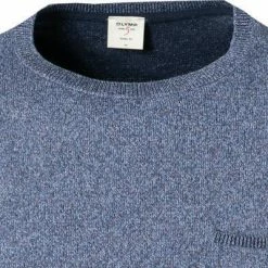 Coupon 😉 OLYMP Casual Level Five B. Fit Pullover 5356/15/15 Body Fit, Schurwolle-Leinen, Blau meliert, Blau 👍 -Pullover & Strickjacken Verkäufe 383584 norm2