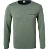 Brandneu 💯 OLYMP Casual Level Five B. Fit Pullover 5356/15/45 Body Fit, Schurwolle-Leinen, Grün meliert, Grün ✔️