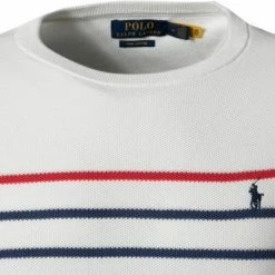 Coupon ✨ Polo Ralph Lauren Pullover 710857758/001 Pima Baumwolle, Weiß gestreift, Weiß 🛒 -Pullover & Strickjacken Verkäufe 383613 norm2