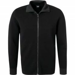 Brandneu ⌛ BOSS Cardigan Urient 50463045/001 Strickjacke, Baumwolle, Schwarz 😍