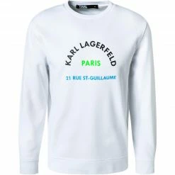 Brandneu ✔️ KARL LAGERFELD Sweatshirt 705428/0/521900/10 Baumwolle, Weiß 👍