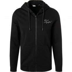 Rabatt 🤩 KARL LAGERFELD Sweatjacke 705402/0/521900/910 Baumwolle, Schwarz, Silber-schwarz 👏