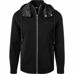 Bestpreis 👍 KARL LAGERFELD Sweatjacke 705087/0/521900/990 Baumwolle, Schwarz ✔️