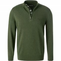 Top 10 🔥 Barbour Pullover Avoch Half duffle bag MKN1222GN74 Troyer, Baumwolle, Grün meliert 🔔