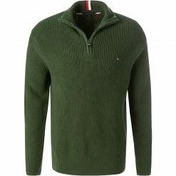 Beste Bewertungen von ❤️ Tommy Hilfiger Troyer MW0MW21304/MBO Bio Baumwolle, Tannengrün 😍