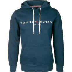 Großhandel 🎁 Tommy Hilfiger Hoodie MW0MW11599/DBM Bio Baumwolle, Petrol 🎁