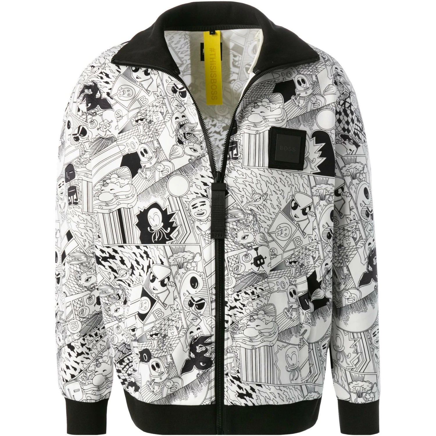 Neu 😀 BOSS Sweatjacke Skarley Lotus 50462465/100 Baumwolle, Weiß-schwarz gemustert, Weiß 🧨 3 Neu 😀 BOSS Sweatjacke Skarley Lotus 50462465/100 Baumwolle, Weiß-schwarz gemustert, Weiß 🧨