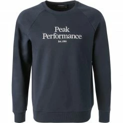 Am billigsten 👏 Peak Performance Sweatshirt G77281/020 Baumwolle, Dunkelblau ✨