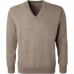 Schlussverkauf 🎉 Gran Sasso V-Pullover 55115/14200/140 Merinowolle, Greige meliert, Beige meliert 👏